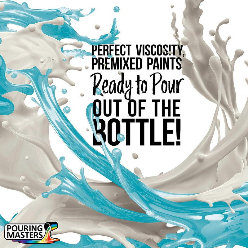 POURING MASTERS أكريليك أزرق سماوي جاهز لصب الطلاء - قسط 32 أونصة من الماء المختلط مسبقًا - للقماش والخشب والورق والحرف اليدوية والبلاط والصخور والمزيد - Image 2
